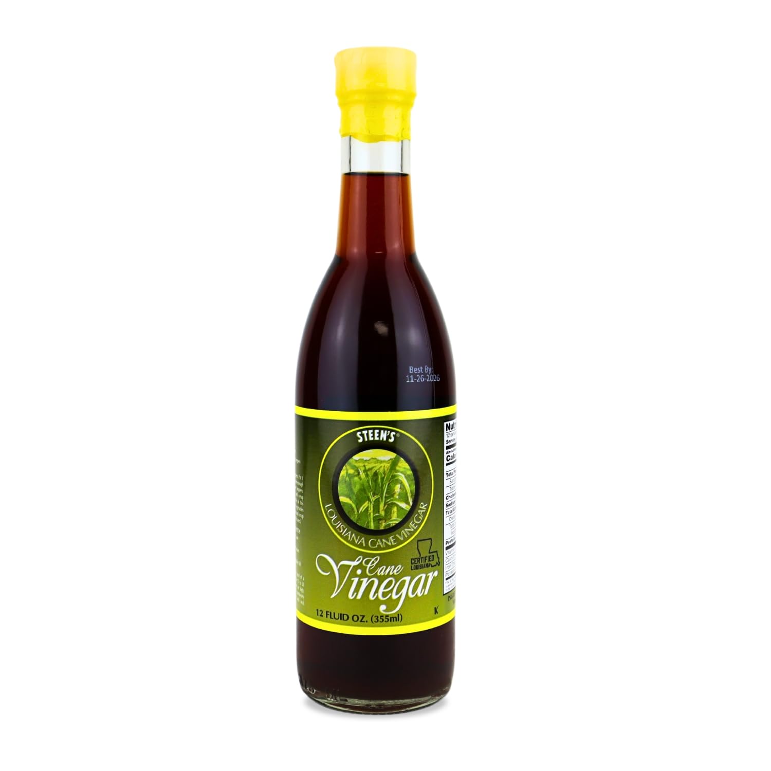 Steen's Louisiana Cane Vinegar - Prized Ingredient for Chefs and Home Cooks - Used for Dressings, Marinades, Sauces, Salads, Meats and More (12oz 1 Btl)