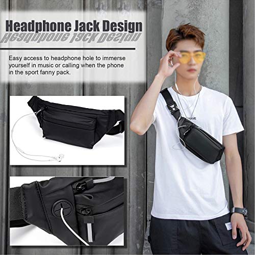 MOVOYEE-Water-Resistant-Fanny-Pack-for-Walking-Athletic-Hiking-Travel-Pocket-Running-Belt-iPhone-11-Pro-Max-Xs-Xr-8-7-6-Plus-Phone-Pouch-Waist-Bag-Men-Women-Leather-Sling-Chest-Bag-Over-The-Shoulder