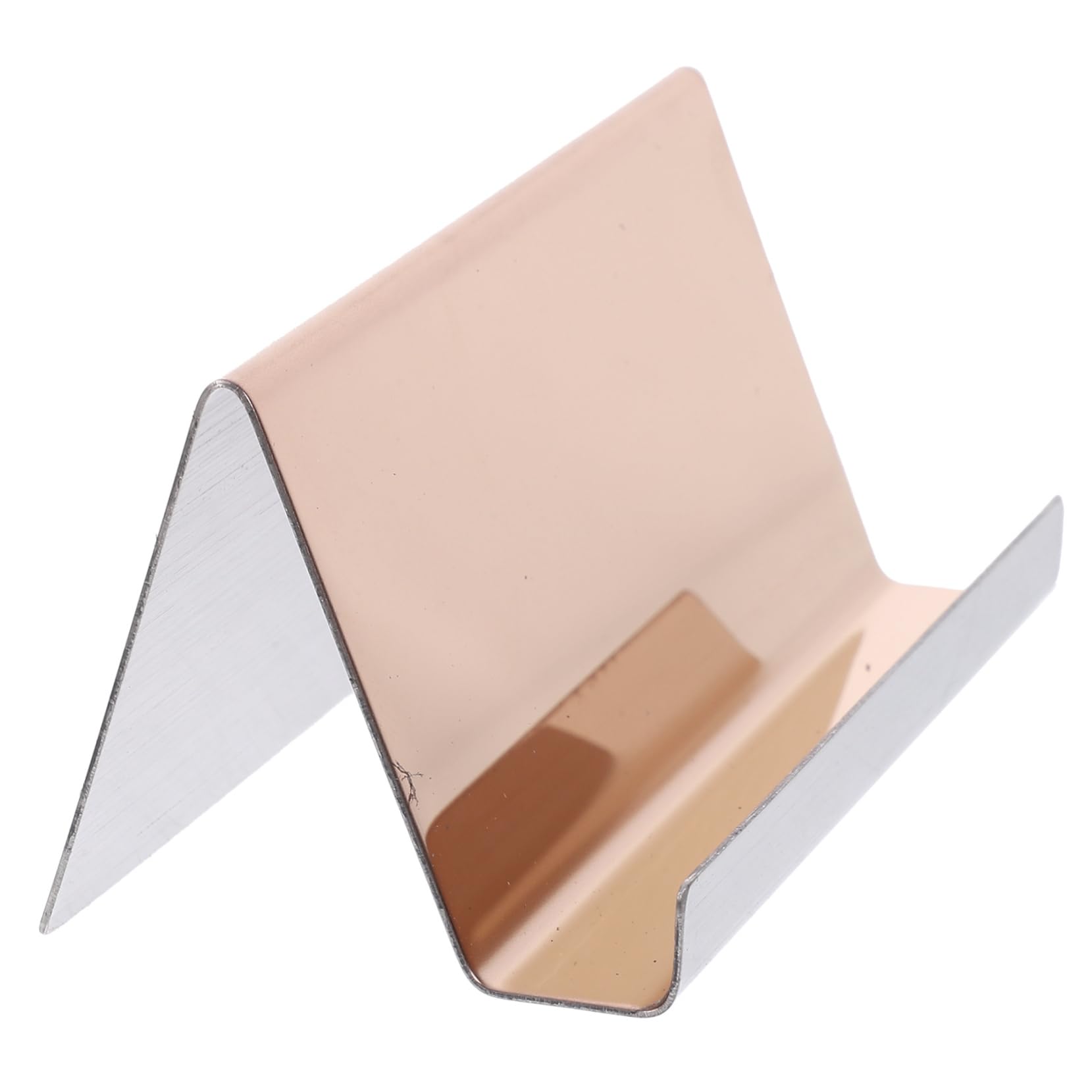 HOMSFOU 5 Tarjeteros De Acero Inoxidable Para Tarjetas De Visita Expositores De Escritorio De Acero Inoxidable 304 Color Oro Rosa