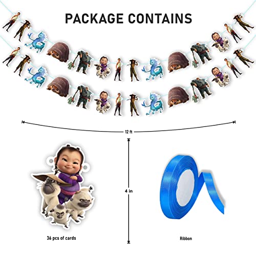 Image of Raya and The Last Dragn Garland Decorations - Birthday Party Supplies for Girls - Cartoon Theme Party Banner & Hanging Decoration - Durable, Colorful, Easy-to-Hang Garland for Birthday Party Decor