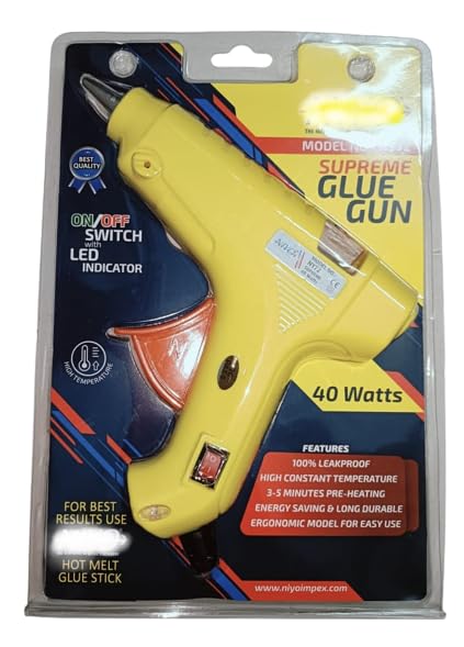 Electric Hot Glue Gun 40 Watt For 11MM Glue Sticks [Set Of 1] Including 1 Pcs Hot Glue Sticks, Useful for School Projects, Art & Crafts, etc. Combo Pack