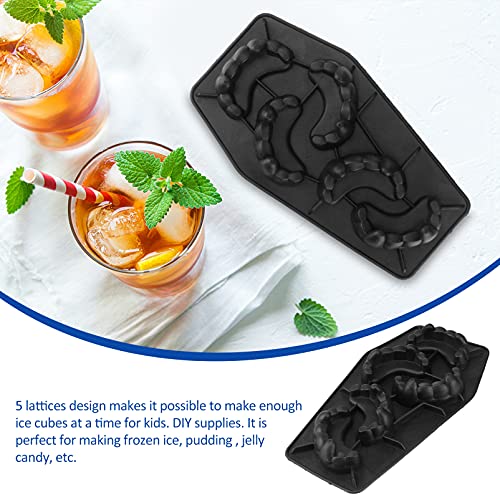 Veemoon 3D Ice Cube Mold Silicone Tray, Halloween Ice Cube Mold Vampire Teeth Ice Cube Tray Candy Halloween Mold Ice Maker Diy Kitchen Accessories #TOP6