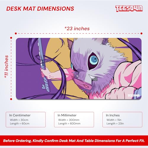 Image of Demon Slayer Inosuke Large Extended Mouse Pad for Laptop Desktop PC Gaming Desk Mat Rubber Base Desk Pad
