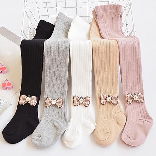 Toddler Little Girls Cotton Tights Cute Bowknot Knee High Socks Overknee Stockings for 1-12 Years2