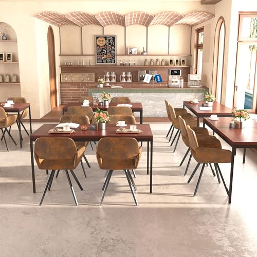 FurnitureR Praktischer Cafeteria Tisch Schule | 120x70x75cm | Robuste MDF-Platte | Metallgestell | Mensatisch | Essenstisch