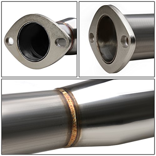 4 Inches Round Muffler Tip Cat-Back Exhaust System Compatible With Honda Civic Coupe Sedan Ex 1992-2000, Stainless Steel #TOP2