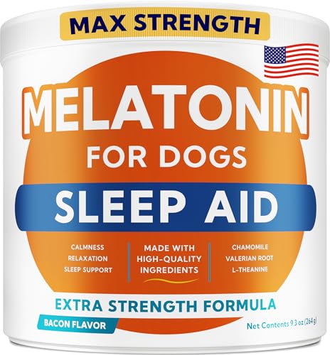 GOODGROWLIES Melatonin for Dogs to Sleep 6mg - Doggie Sleep Aid Treats - Sleeping Pills for Anxiety...