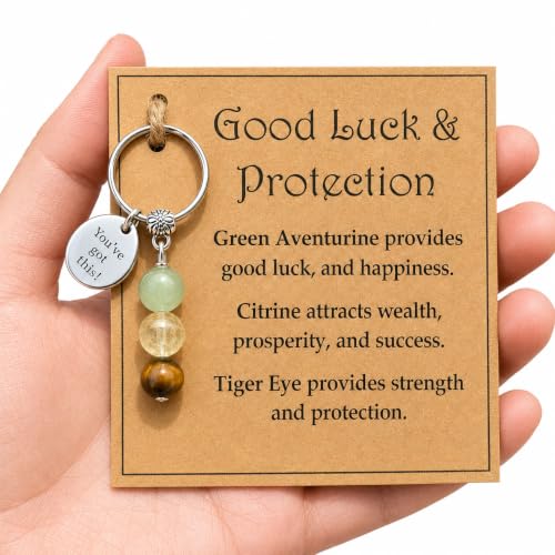 Regalo di buona fortuna: un portachiavi premuroso in stile cristallo per inviare incoraggiamento prima di un esame, colloquio, test di guida, nuovo lavoro o nuovo inizio.