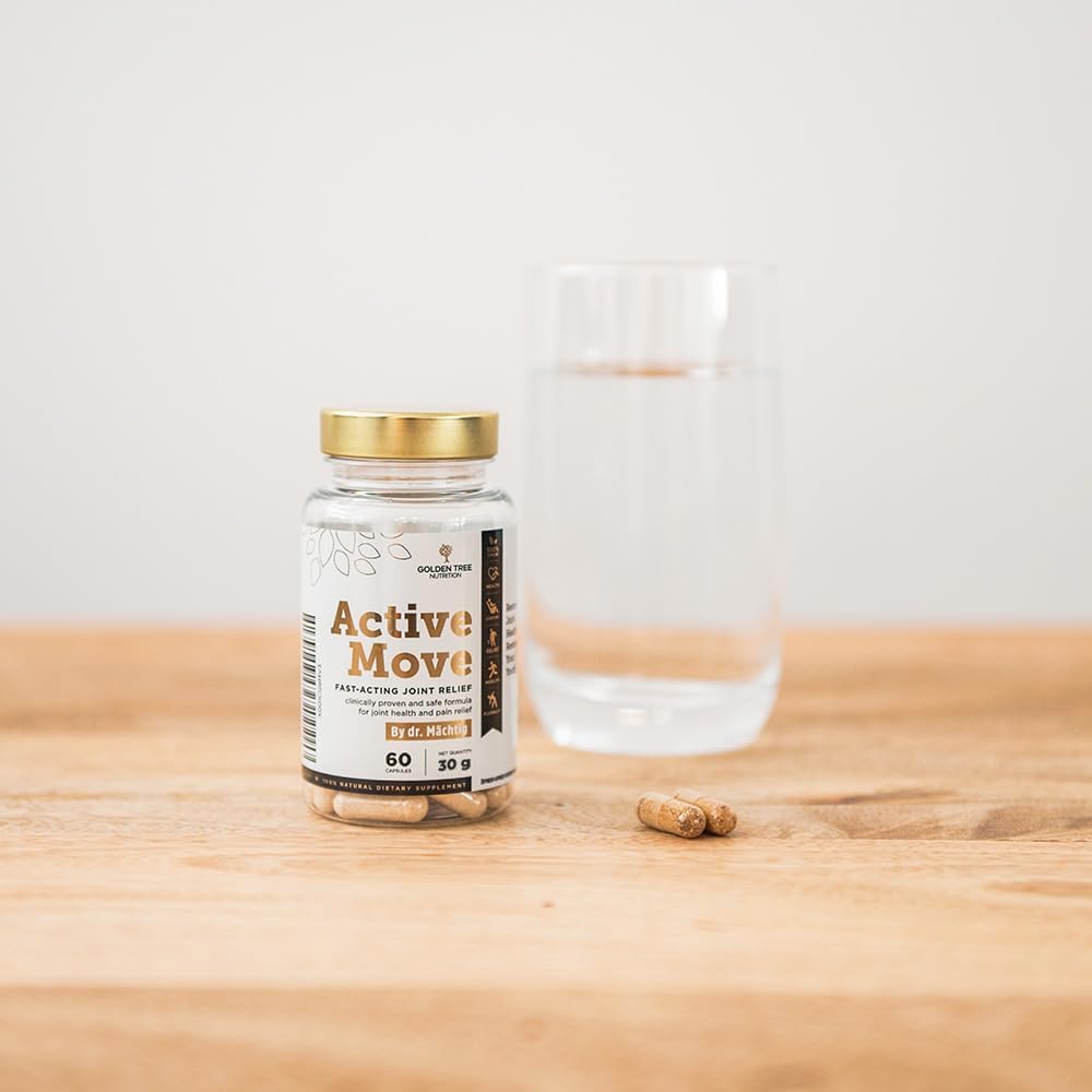 Golden Tree Active Move – Integratore Articolazioni con Boswellia, Acido Ialuronico, Collagene UC-II e Vitamina C – Capsule Supporto Articolare – 60 Capsule