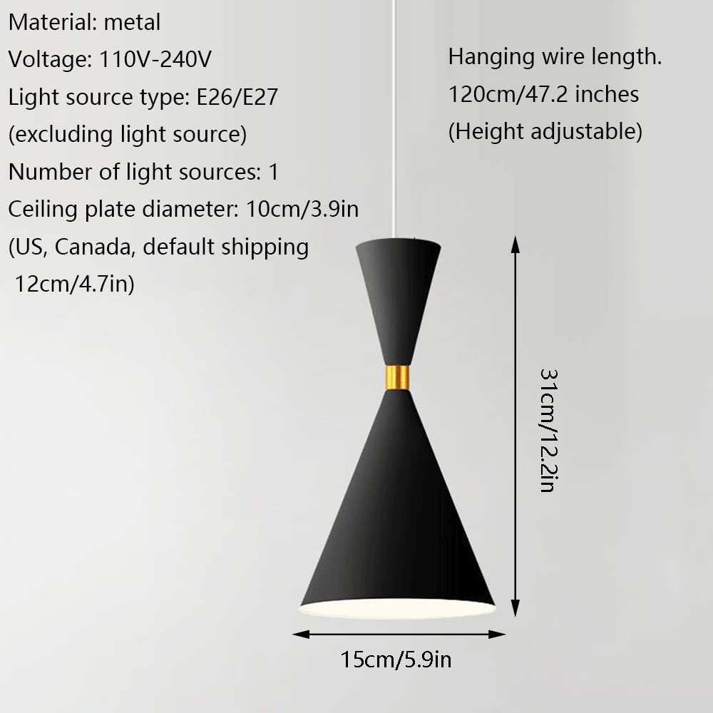 RCIDOS Luces Colgantes Modernas Industriales Pantalla Luz Techo Romántica Metal Lámpara Colgante Metal Estilo Nórdico Lámpara Suspensión para Decoración De Isla De Cocina para Cocina, Dormitorio,.