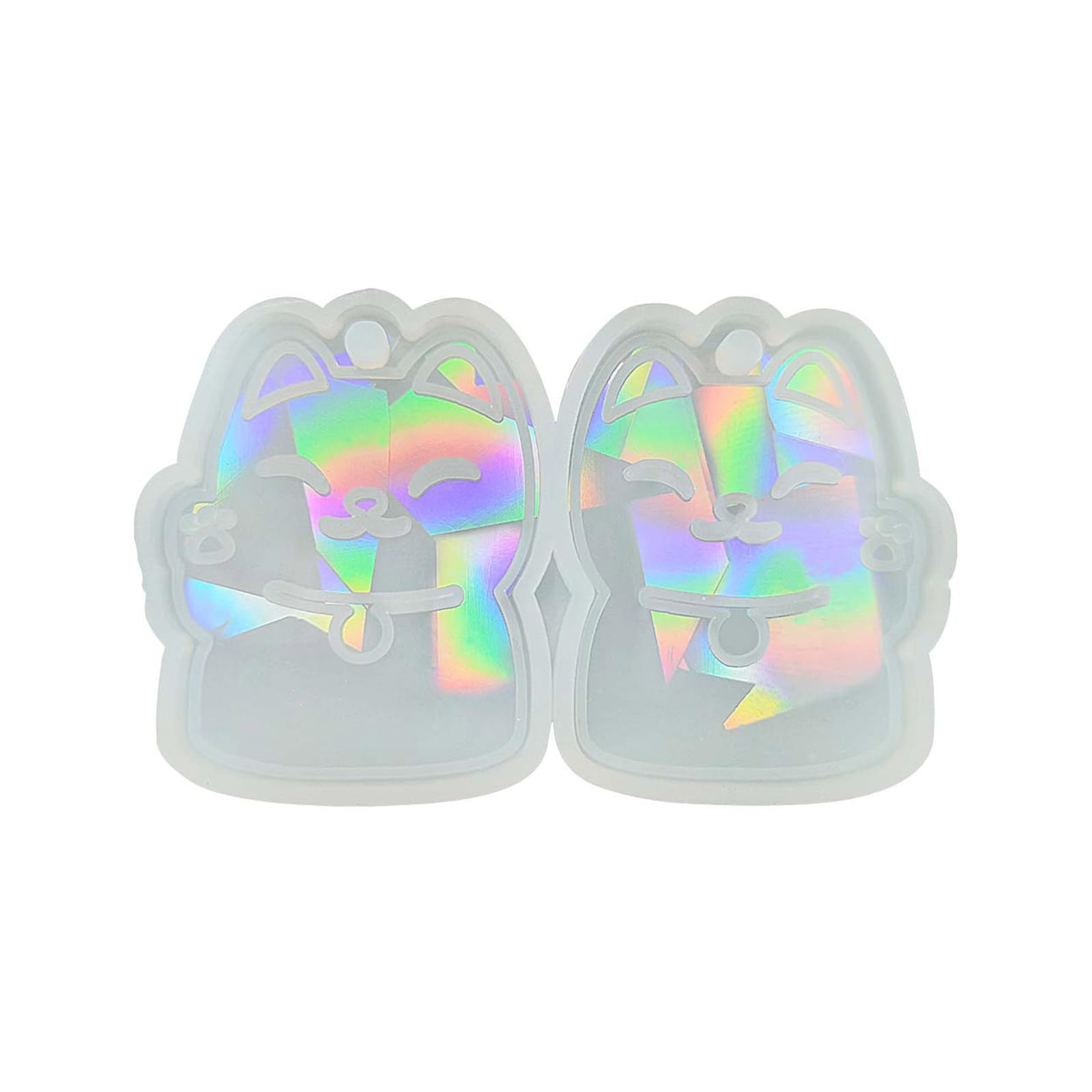 NEWFT Lucky Cat Light Ornaments Silicone Epoxy Earrings Pendant Jewelry for Valentines