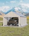 GarveeLife 11'x20'x9' Vertical Roof Metal Carport, Enclosed Car Ports with Heavy Duty Steel Frame, for All-Weather, for Full-Size Pickup Trucks, Boats, and Tractors