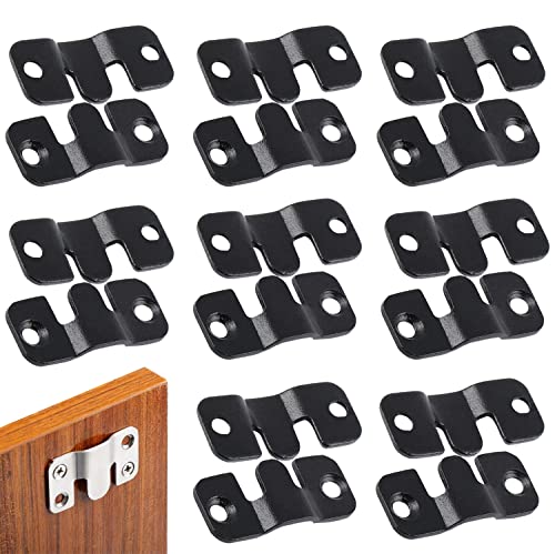 Image of 16Pcs Stainless Steel Interlock Hanging Buckle,Flush Concealed Mount Brackets Stainless Steel Z Clip Bracket Interlock Hanging Buckle Mountain Buckle for Picture Display Art Gallery