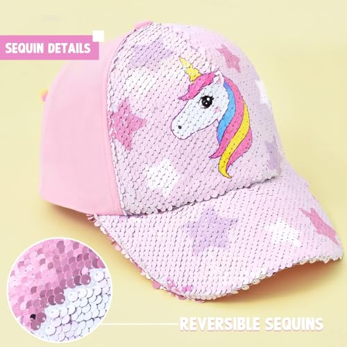 Kids Baseball Hat Unicorn Girls Baseball Cap Toddler Trucker Hat Girls Hats for Kids Ages 4-83