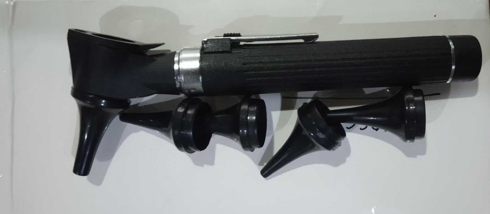 Otoscopio tascabile con luce LED bianca, 2,5 V, con manico