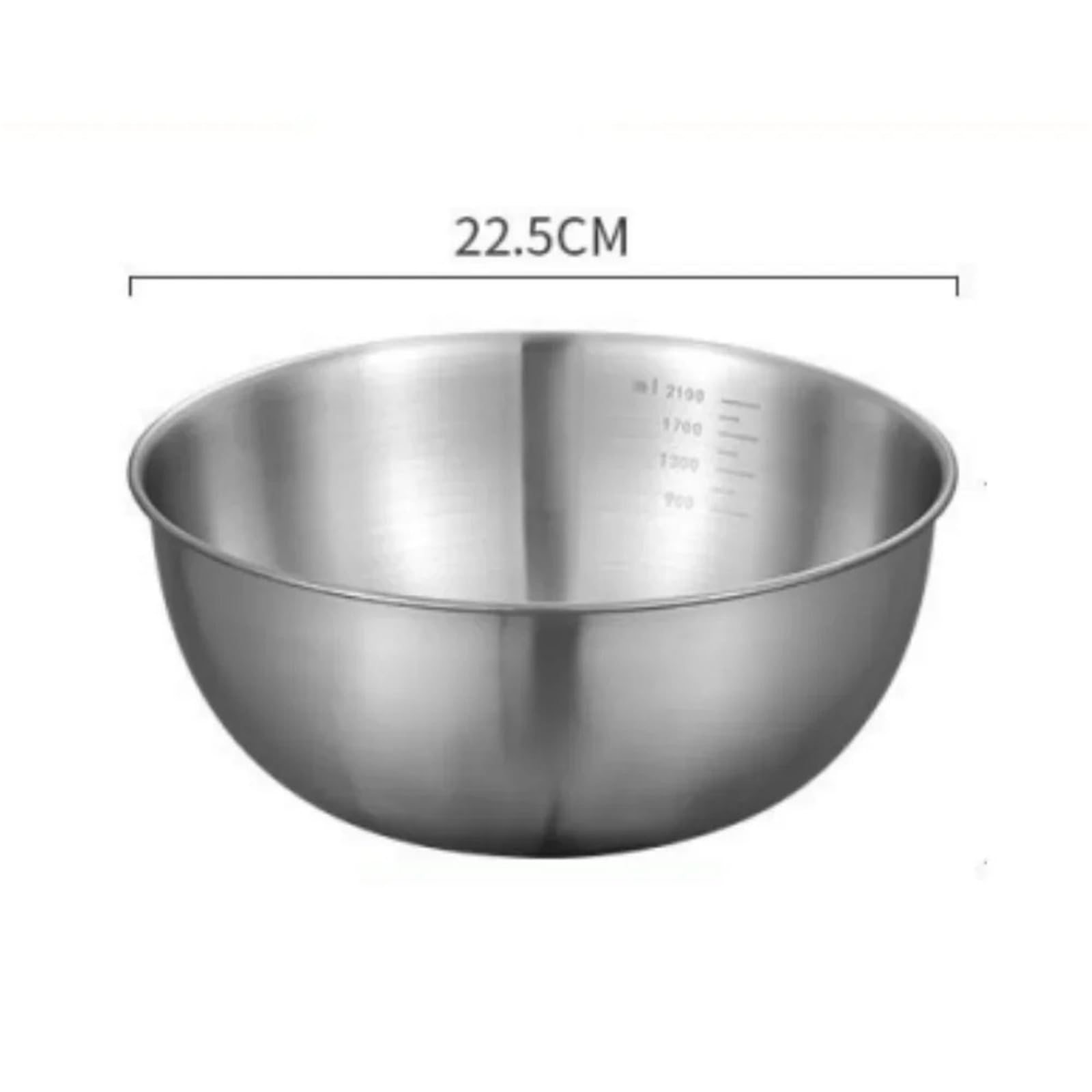 Tazón Para Mezclar Juego de tazones for mezclar acero inoxidable | 1-3 piezas con báscula de gran capacidad for cocinar, hornear y almacenar alimentos(L 1pc)