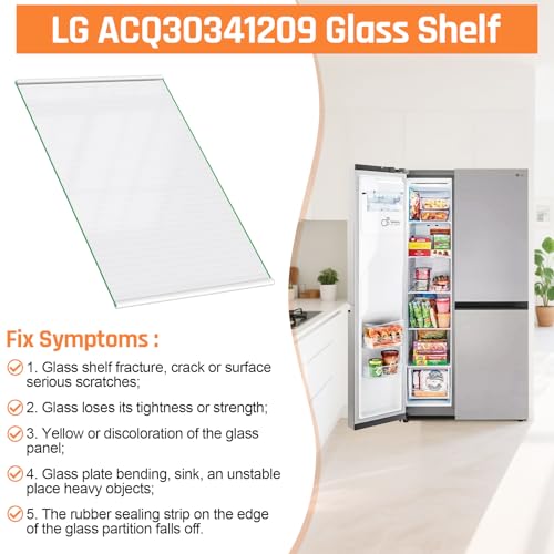 Image of UPGRADED ACQ30341209 Freezer Shelf Compatible with LG Refrigerator Glass Shelf Replacement Parts LG Refrigerator Freezer Drawer Cover Vegetable Tray LRSXS2706V LRSXS2706S LRSXS2706W LHSXS2706S Shelves