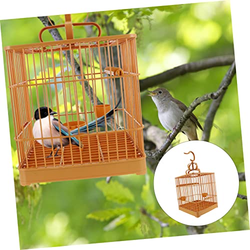 Image of 1Set Creative Plastic Bird Cage with Perch and Hanging Hook for Parrots Cockatiels More Spacious Design for Pet Birds Easy Maintenance with Bottom Tray