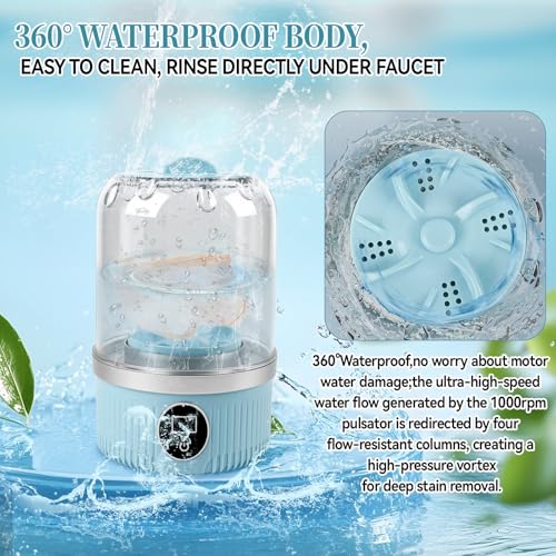 Machine à laver portable pour vêtements de bébé et soutien-gorge 2 modes de lavage