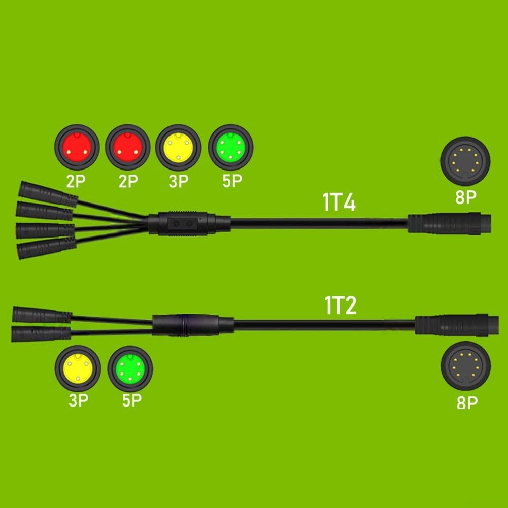 Câble 1T4 conçu pour les vélos électriques de VTT avec affichage 8 broches de sortie de frein et compatibilité avec les contrôleurs