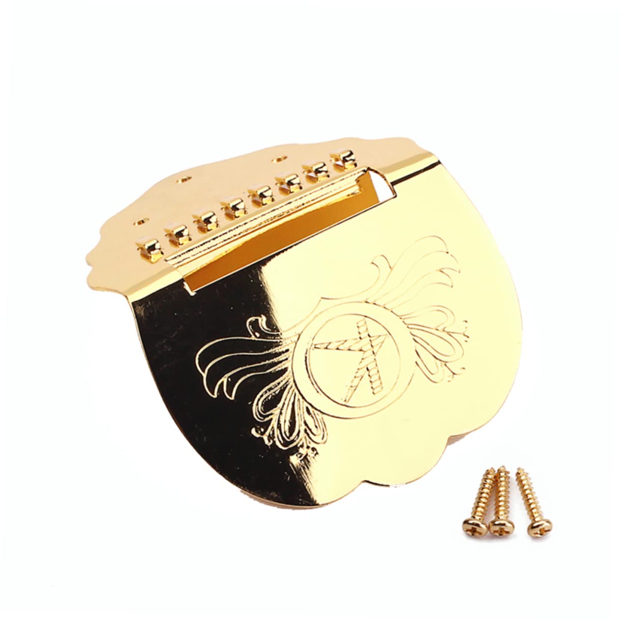 ibasenice 3pièces Triangle Mandoline Tailpiece or b Vis Accessoire Pour Guitare Cordes Motif Floral Plaqué Et Amovible