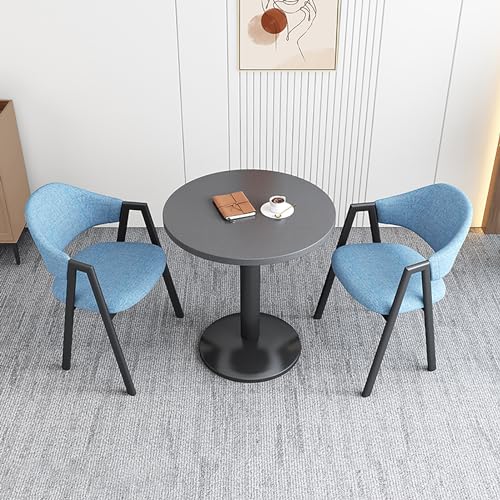 WLCNYL Mesa de Comedor y Silla de negociación empresarial Moderna, Mesa de Centro y Silla, Mesa de Comedor para balcón, Mesa de recepción de negociación Redonda y sillas combinadas (Color:
