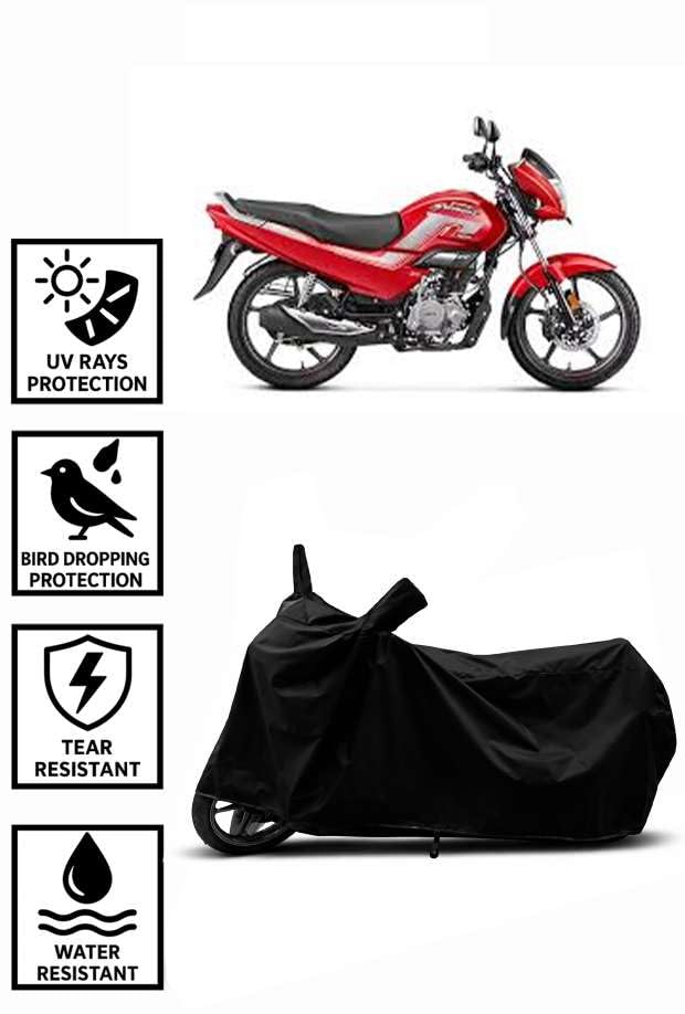 Image of Heavy Duty Waterproof Scooty & Bike Cover for Hero Super Splendor - UV Resistant, Dustproof & Rain Protection, All-Weather Outdoor Cover for Bikes & Scooty with Buckle Straps