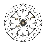 No-branded YYFUS Retro European Style Wall Clock Household Bedroom Iron Art Clock Wall Decor Black Frame Walnut Pointer Wall Clocks (Color : Green, Size