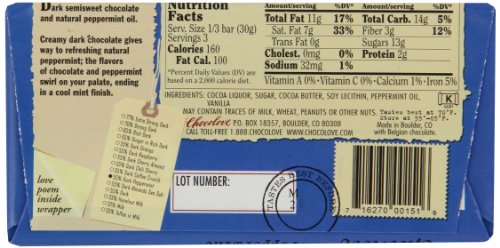 Chocolove Peppermint In Dark Chocolate, 55% Cacao | Pack Of 6 | Non Gmo, Rainforest Alliance Certified Cacao | 3.2Oz Bar #TOP1