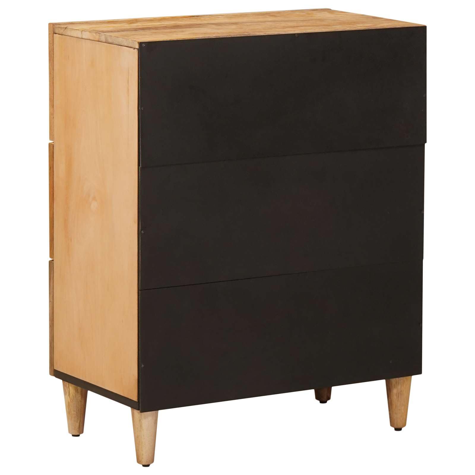Armoire de rangement en bois de manguier marron 60 x 33,5 x 75 cm avec tiroir et poignées en laiton, armoire polyvalente moderne pour la maison, le bureau, la cave et le couloir pour un