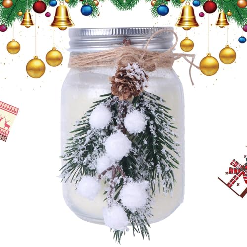 Vela em jarra de Natal, Vela em jarra de cera | Vela de pote de cera de inverno decoração de Natal -