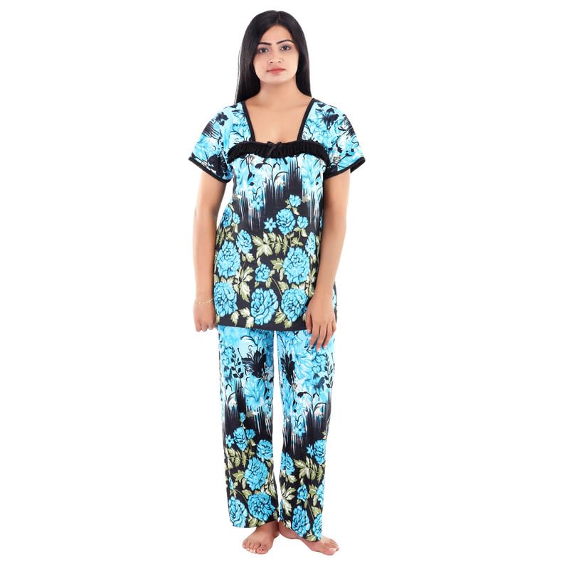 Women's Satin Plain/Solid Night Suit Short Set Pack of 1-picture-12