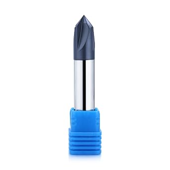 1/4 Carbide Chamfer End Mill, 90 Deg, 4 Flute, Carving Tool, 1pc | AlTiN Coating, Ideal for Alloy Steels, Hardened Steels, V Groove