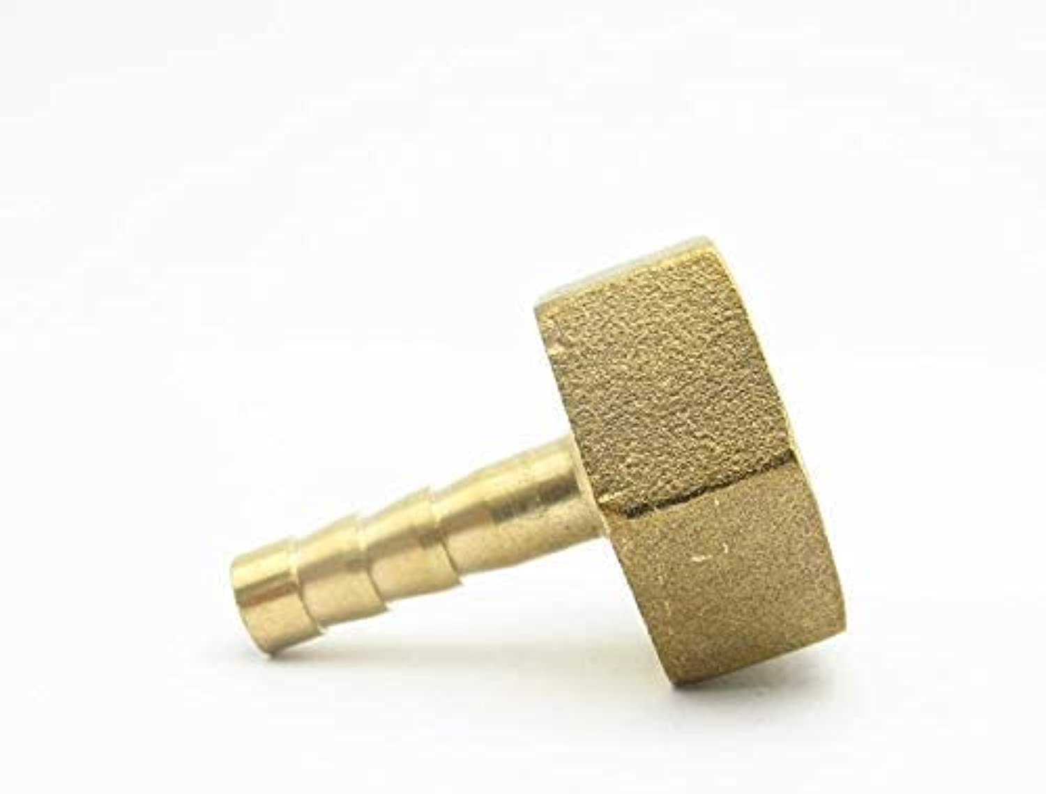 ABBASALI Pipe Fittings 8mm Hose Barb x 1/2" BSP Female Thread Brass Barbed Pipe Fitting Nipple Coupler Connector Adapter for Fuel Gas Water Pipe joint Pack Of 2 Pcs