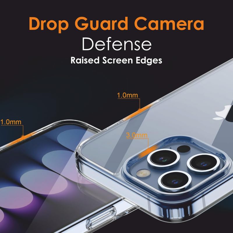 Image of Thermoplastic Polyurethane For iPhone Case 15 Pro,[Anti-Yellowing Technology] [Military Grade Drop Protection] Shockproof Slim Hybrid Phone Protective Case For iPhone 15 Pro-Crystal Clear