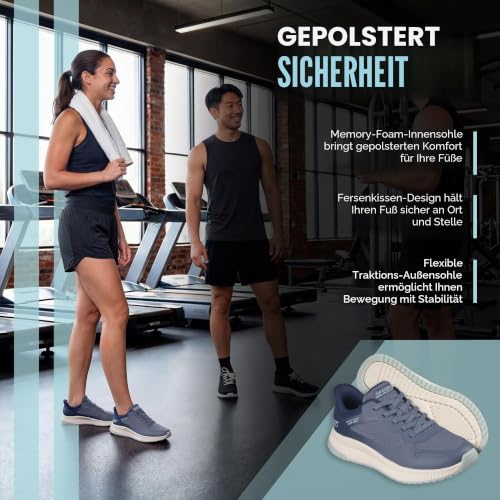 Skechers Damen Bobs Squad 4 Staple Look Slip-InTurnschuhe, Blue-Multi Mesh, 37.5 EU – Ansicht 3