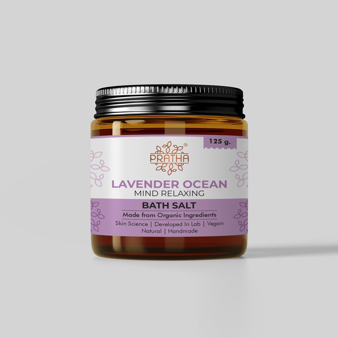 Pratha Naturals 100% Pure and Natural Lavender Bath Salt for Body & Foot Spa Calming, Relaxing, Muscle Pain Relief Artiifical Colors Free Sea Salt-image-14