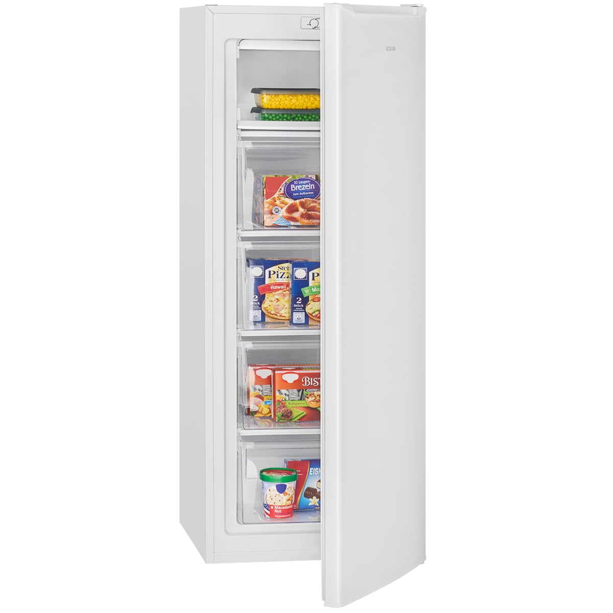 Bomann Gefrierschrank 143cm I 4 Sterne-Gefrierfach I Temperaturbereich: ≤ -18°C I Tiefkühlschrank leise 40dB I wechselbarer Türanschlag I Gefrierschrank gross I 168L Freezer I GS 7364 weiß