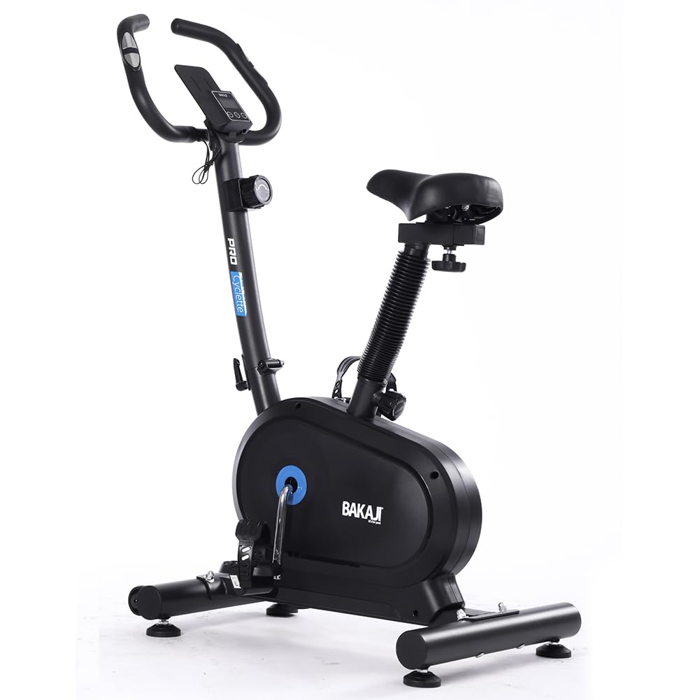 BAKAJI Cyclette da Casa con Display LCD e 8 Livelli di Resistenza, Spinning Bike Fitness per Allenamento Cardio, Gambe, Pancia, Fianchi con Sediolino Imbottito Regolabile