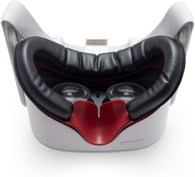 VR Cover Facial Interface and Foam Replacement Set for Oculus Quest 2 (Dark Red & Black)