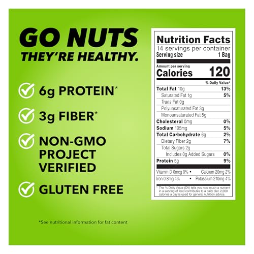 Wonderful Pistachios No Shells, Roasted & Salted Nuts, 0.75 Ounce Bag (Pack of 14), Protein Snacks, Vegan Snacks, On-the-Go, Individual Snacks for Adults