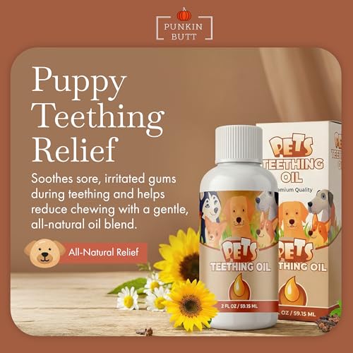 Image of Punkin Butt for Pets Puppy Teething Oil to Stop Chewing and Relieve Discomfort | All Natural, Organic, Safe for Dogs, Chemical-Free (1 oz)