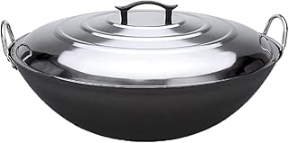 Żeliwo Wok Pan Duże żelazne patelni Extra Duży garnek Staromodny Gruby Żeliwo Pan Canteen Cooking Garniona Pan Infinite Wok Woks & Fry Fry Patelki