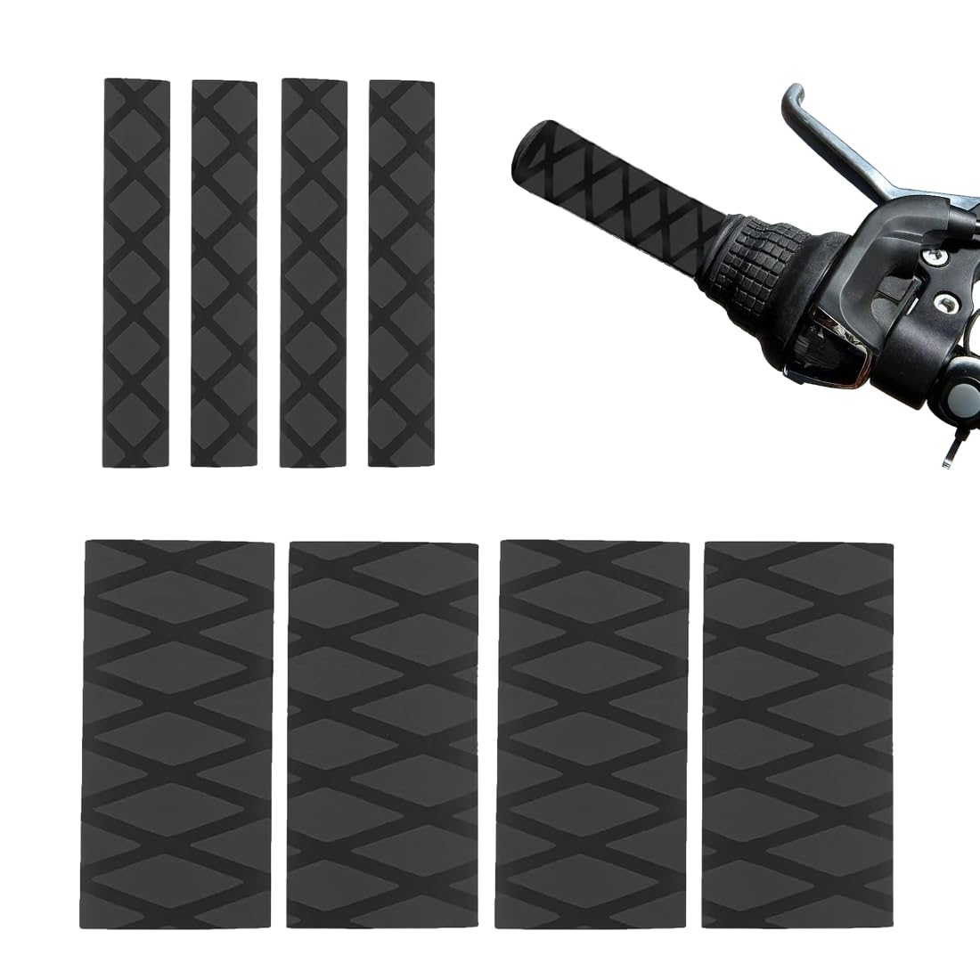 2 Paia Coprimanopole Moto Copertura + 2 Paia Protezione Freno Motocicletta, Universale Termorestringente per Manopole Originali e Comandi Riscaldati