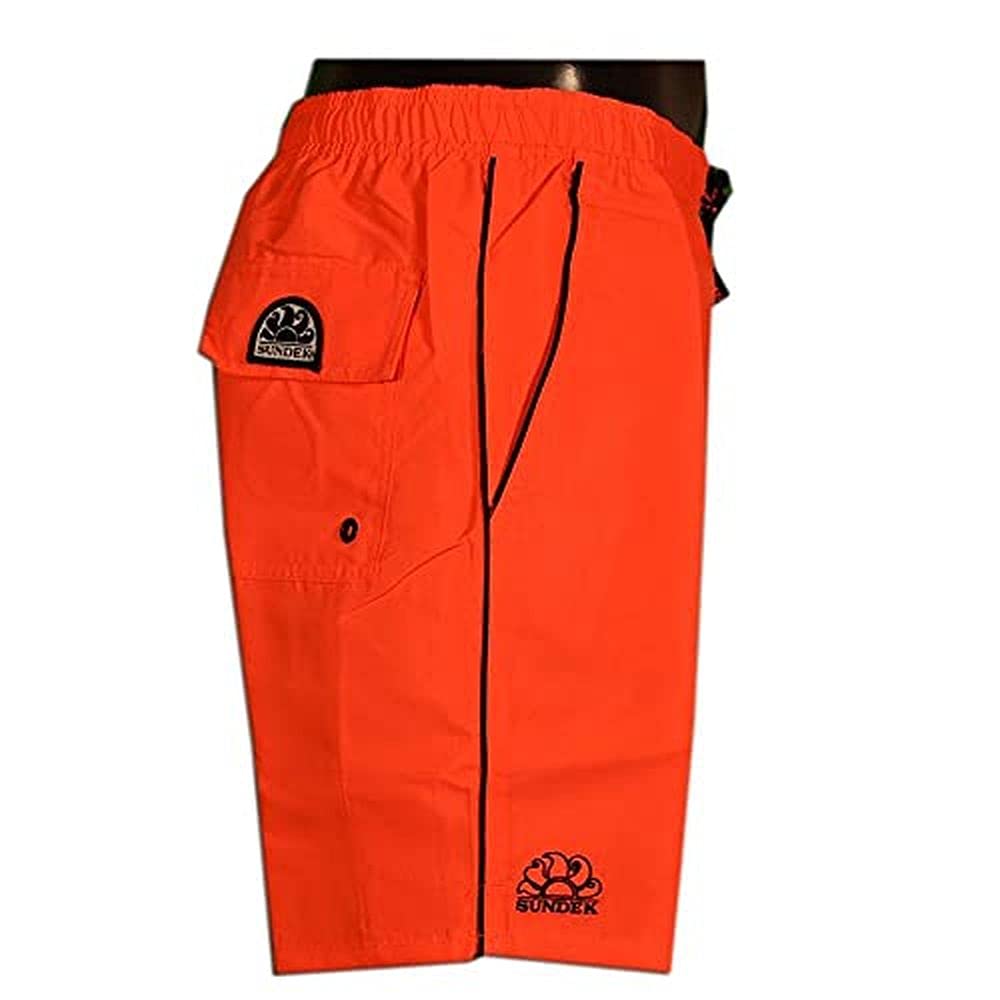 Sundek Uomo M420Bdta100 Pervis Swim Tr 04702 Colore Fluo Orange 02 M/Arancio fluo