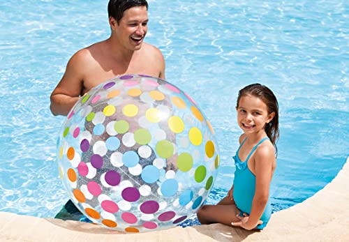Intex Jumbo Inflatable 42" Giant Beach Ball - Crystal Clear With Translucent Dots, 1 Pack #TOP5