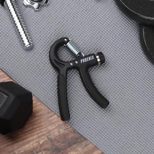 Phoenix Fitness Hand Grip Strengthener - 5-60kg Hand Exerciser for Forearm, Wrist & Finger Workout with Adjustable Resistance for Grip Strength, Injury Recovery & Rehabilitation - Single/Pair - Black - Image 3