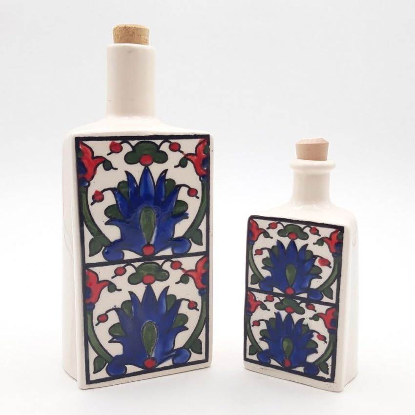 YODECO Duo di bottiglie di olio e aceto Amaranto