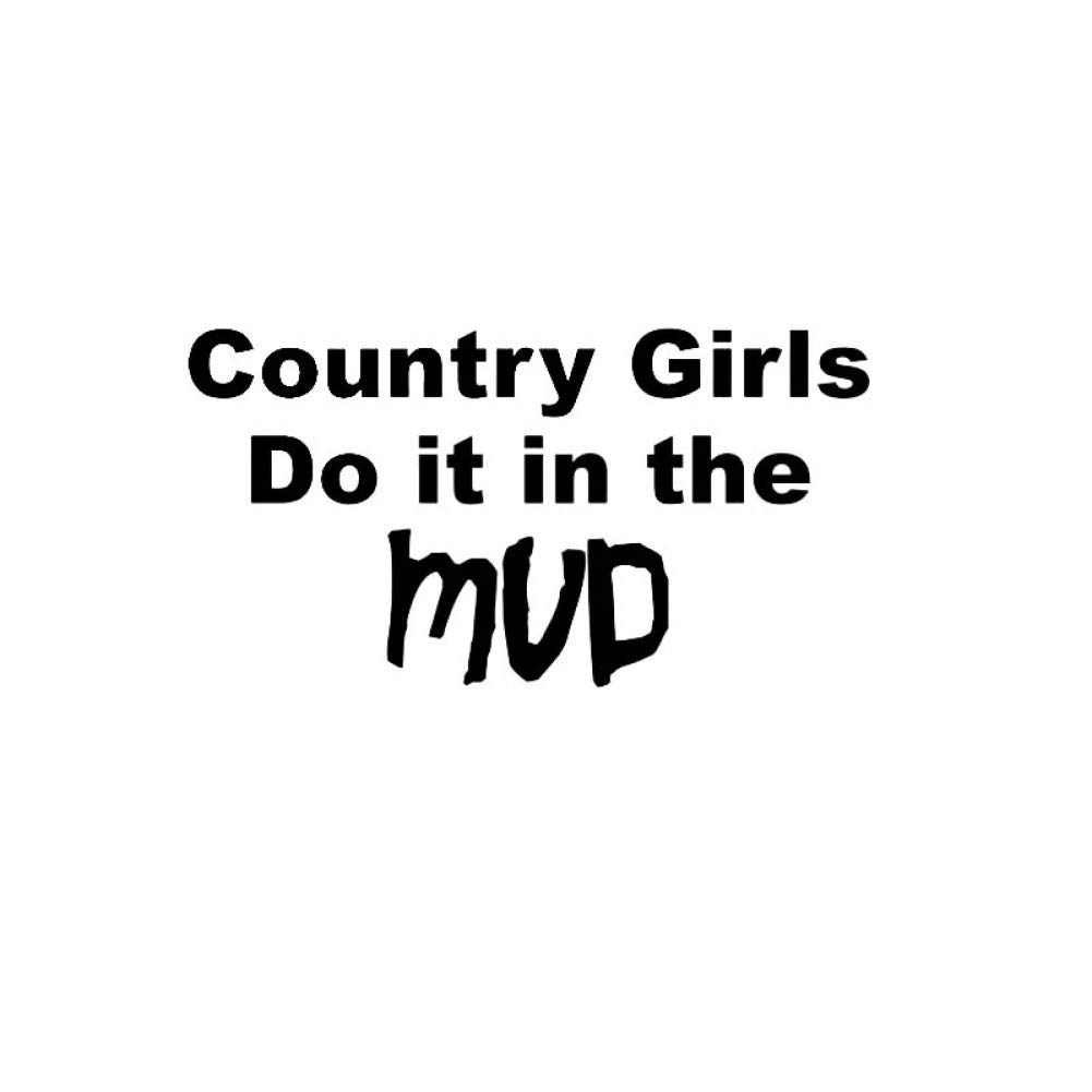KHJGF Car Sticker 12.4 * 6.6Cm Country Girls Do It In The Mvp Letter Car Sticker Vinyl Decals Fashion Covering The Body Black/Silver