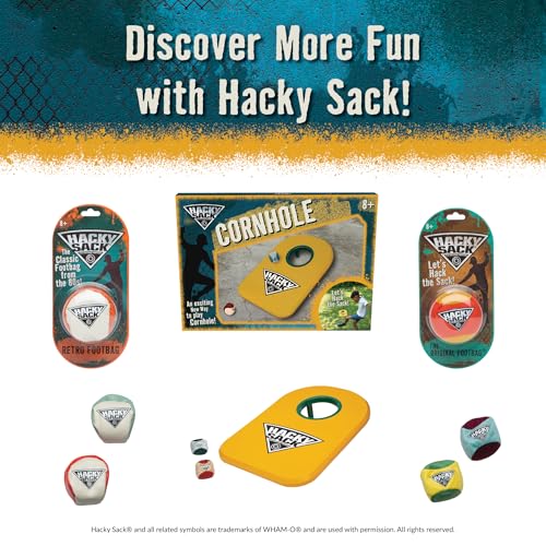Image of PlayMonster The Original Hacky Sack Footbag Core 70s, 80's Toys - Material Bag - Hacky Ball, Foot Bag Kick Sack, Indoor and Outdoor Toys for Kids and Adults - Hacking a Sack, Kids Toys, Ages 8+